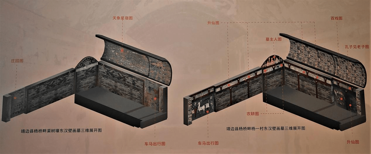 陰陽兩界的紐帶,線條和色彩繪就的歷史 | 觀展_壁畫_陝西省_東漢