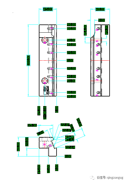 2d出圖-模具10個常規零件出圖案例_視圖_尺寸_座標