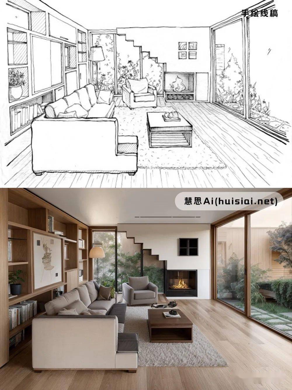 再看几张室内设计手稿或su模型线稿小编差点以为这就是照片慧思ai训练
